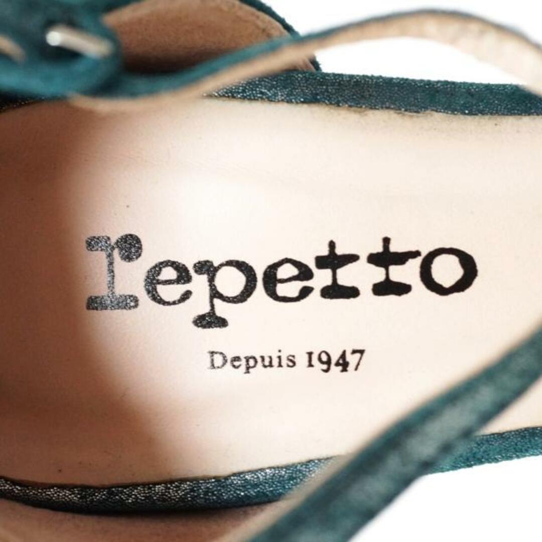 repetto(レペット)のrepetto(レペット) パンプス 38 レディース美品  - ブルーグリーン ラメ/アウトソール張替済 スエード レディースの靴/シューズ(ハイヒール/パンプス)の商品写真