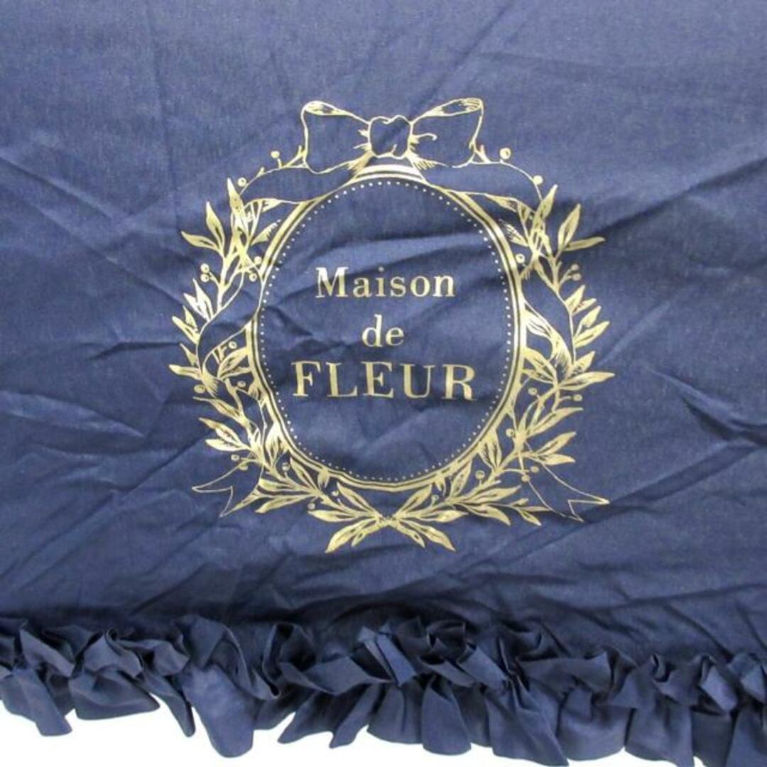 Maison de FLEUR(メゾンドフルール)のMaison de FLEUR(メゾンドフルール) 折りたたみ傘 - ダークネイビー フリル 化学繊維 レディースのファッション小物(傘)の商品写真