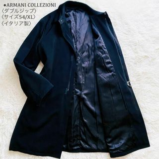 アルマーニ コレツィオーニ(ARMANI COLLEZIONI)の極美品 アルマーニコレッツォーニ ジップアップ 中綿 ロングコート イタリア製(ステンカラーコート)