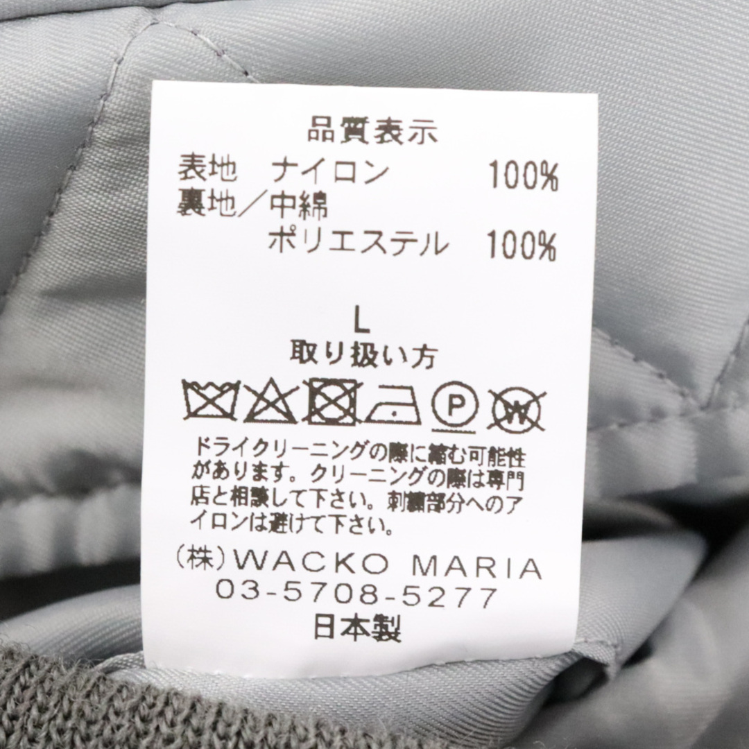 WACKO MARIA(ワコマリア)のWACKO MARIA ワコマリア 23AW MA-1 FLIGHT JACKET TYPE-2 23FW-WMO-ML02 ロゴ刺繍 リバーシブル フライトジャケット ブルゾン グレー メンズのジャケット/アウター(ブルゾン)の商品写真