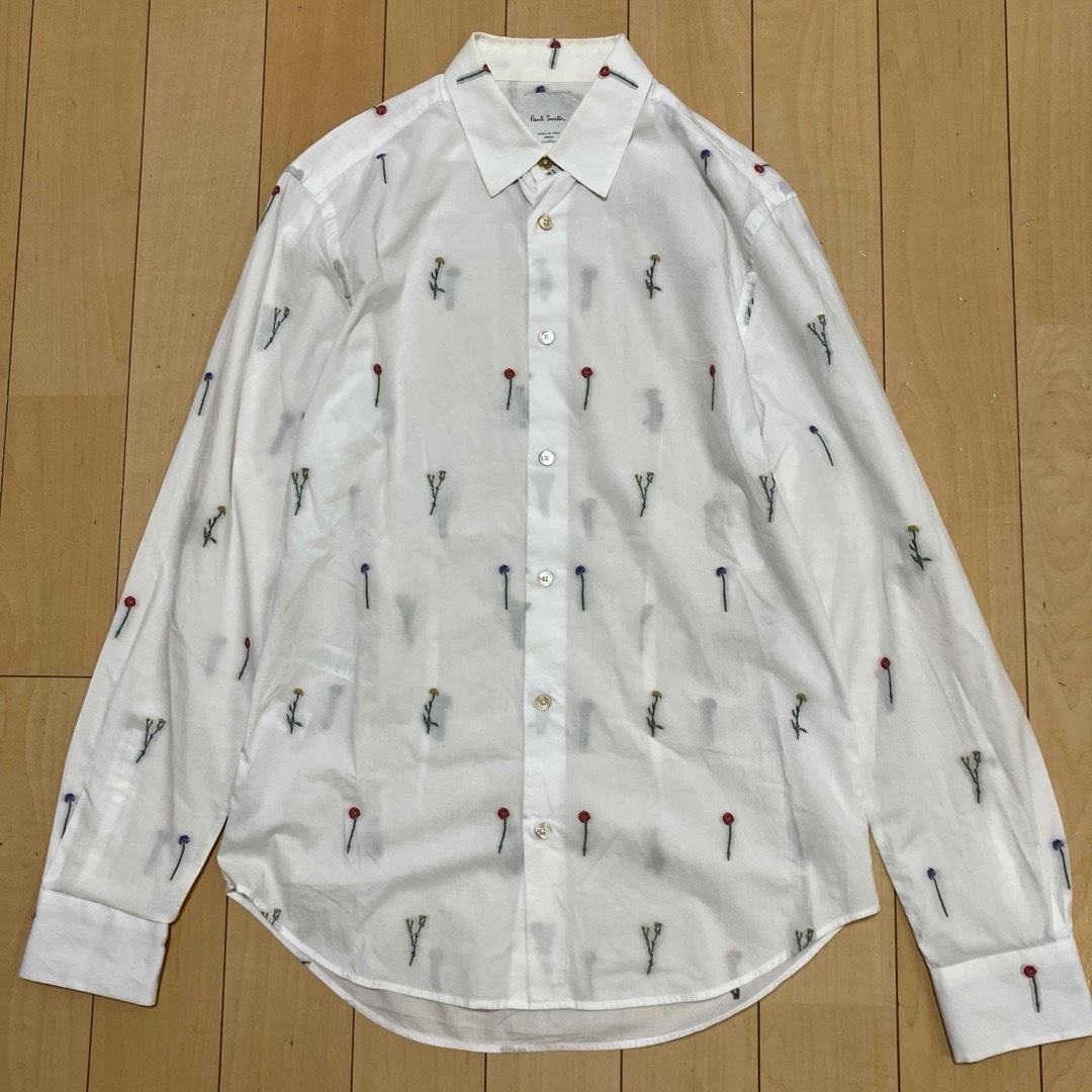 Paul Smith - Paul Smith ポールスミス 長袖シャツ 花柄刺繍 総 Paul Smith - Paul Smith ポールスミス 長袖シャツ 花柄刺繍 総