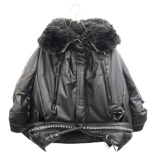 ジュンヤワタナベコムデギャルソン(JUNYA WATANABE COMME des GARCONS)のJUNYA WATANABE COMME des GARCONS ジュンヤワタナベ コムデギャルソン 23AW Padded Faux Leather Jacket フード付きパデッドフェイクレザー ジャケット ブラック レディース JL-J029(フライトジャケット)