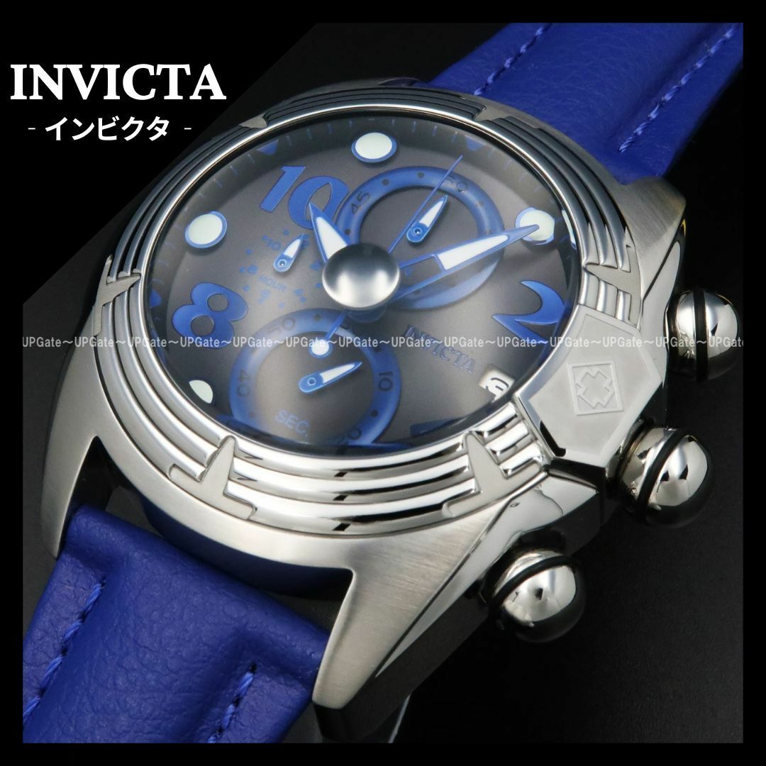 大特価 意味 INVICTA - 上品☆クロノグラフ☆ブルー INVICTA Lupah 43877の その他