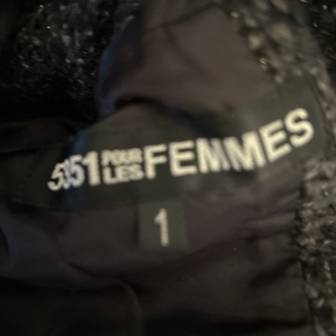 5351 POUR LES FEMMES(ゴーサンゴーイチプーラファム)の5351pourlesfemmes ファー付き　コート レディースのジャケット/アウター(ニットコート)の商品写真