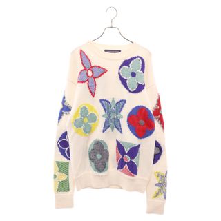 LOUIS VUITTON - LOUIS VUITTON ルイヴィトン 20AW Multicolor Monogram Crewneck モノグラム マルチカラー総柄 オーバーサイズニット 長袖セーター HJN05W ホワイト