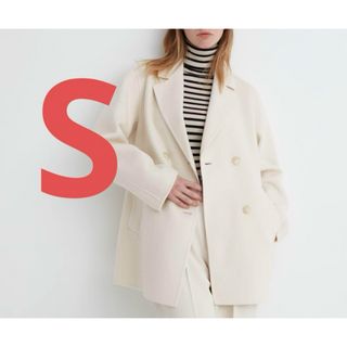 UNIQLO - ユニクロ UNIQLO ダブルフェイスショートコート S オフホワイト