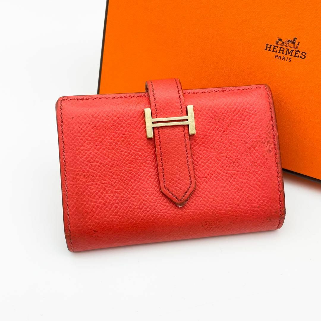 Hermes(エルメス)のエルメス　べアン　カードケース　オレンジ レディースのファッション小物(財布)の商品写真