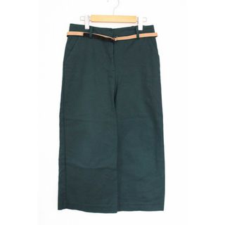 ザラ(ZARA)の【春夏物 新入荷】●ZARA/ザラ●ベルト付ワイドパンツ/クロップド丈 グリーン/緑 レディース S【中古】春夏 923042(その他)