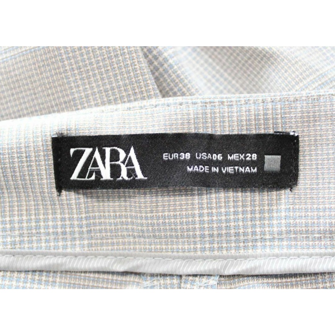 ZARA(ザラ)の【春夏物 新入荷】●ZARA/ザラ●チェックパンツ/ロングパンツ/長ズボン/十分丈 グレー レディース 38【中古】春夏 923042 レディースのパンツ(その他)の商品写真