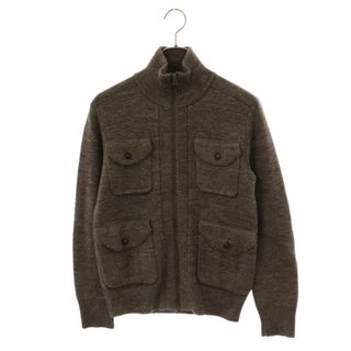 RRL ダブルアールエル マルチポケット ジップアップ ドライバーズニット セーター グレー 0160917ZMCR