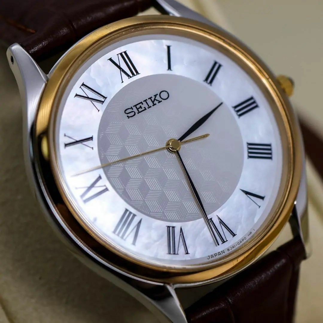 SEIKO(セイコー)の《美品》SEIKO Dolce 腕時計 シェル文字盤 QZ 新品ベルト a メンズの時計(腕時計(アナログ))の商品写真