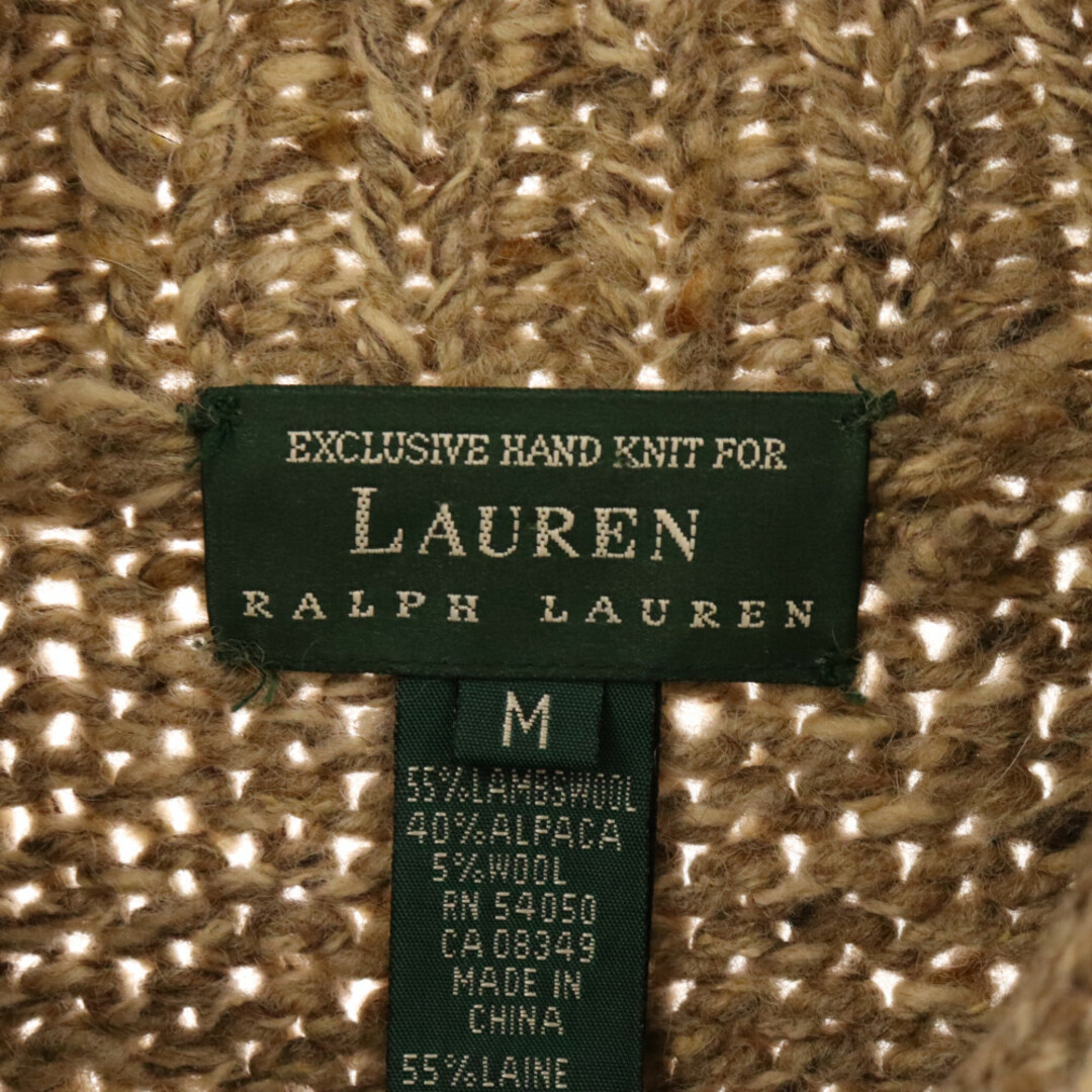 Ralph Lauren(ラルフローレン)のRALPH LAUREN ラルフローレン 90s VINTAGE ヴィンテージ ローゲージ カウチンニット セーター ベージュ メンズのトップス(ニット/セーター)の商品写真