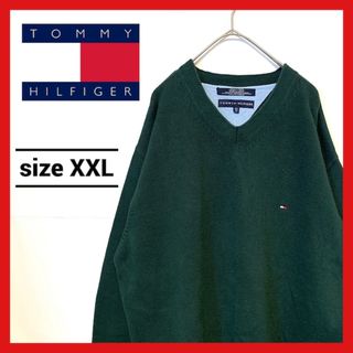 トミーヒルフィガー(TOMMY HILFIGER)の90s 古着 トミーヒルフィガー ニット セーター オーバーサイズ XXL (ニット/セーター)