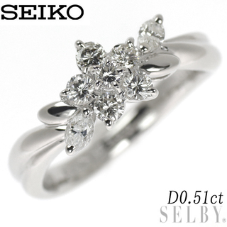 セイコー Pt900 ダイヤモンド リング 0.51ct フラワー(リング(指輪))