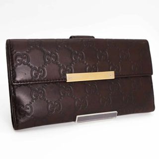 グッチ(Gucci)の《人気》GUCCI 長財布 GGシマ Wホック ブラウン レザー(その他)