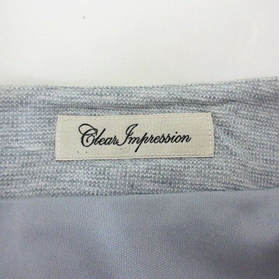 CLEAR IMPRESSION(クリアインプレッション)のクリアインプレッション スカート ボトムス ひざ丈 タック フレア 3 グレー レディースのスカート(ひざ丈スカート)の商品写真