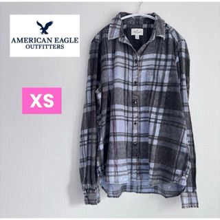 アメリカンイーグル(American Eagle)の【美品】アメリカンイーグル♡ヴィンテージ風コットンシャツ♡XS(シャツ/ブラウス(長袖/七分))