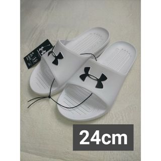 UNDER ARMOUR - アンダーアーマー サンダル 24cm ホワイト シャワーサンダル UA