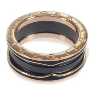 ブルガリ(BVLGARI)の【中古】【Aランク】BVLGARI ブルガリ K18PG B-zero1 ビーゼロワン リング 2バンド 357733  サイズ56 約16号 マットブラック ピンクゴールド【ISEYA】(リング(指輪))