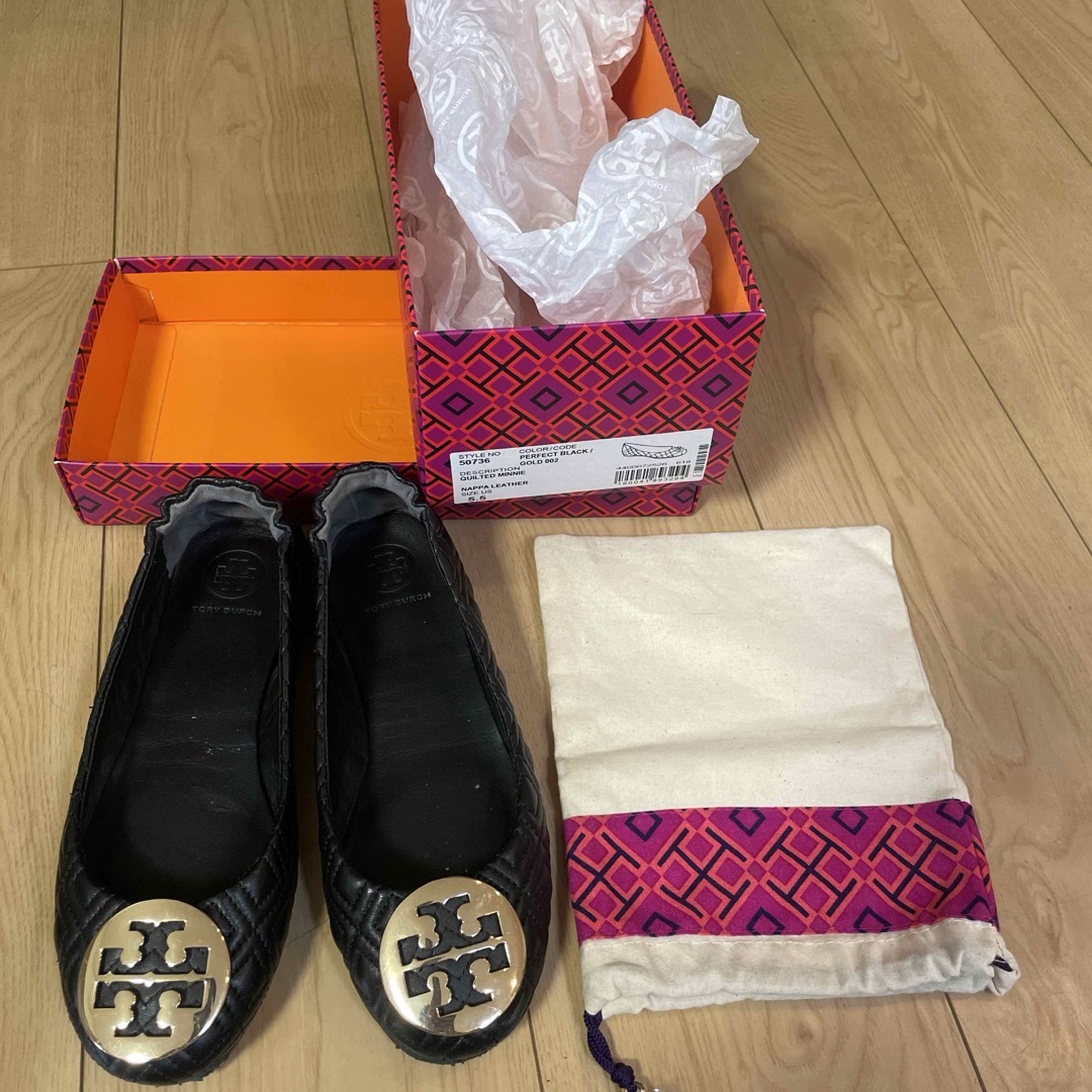 Tory Burch(トリーバーチ)のGWお値下げトリーバーチ　レザーバレエシューズ サイズ　US5.5（22.5） レディースの靴/シューズ(バレエシューズ)の商品写真