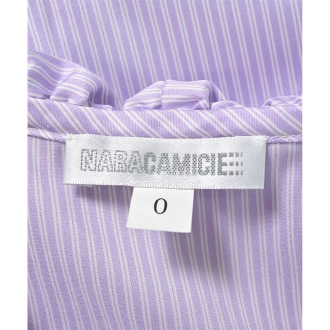 NARACAMICIE(ナラカミーチェ)のNARA CAMICIE カジュアルシャツ 0(S位) 紫x白(ストライプ) 【古着】【中古】 レディースのトップス(シャツ/ブラウス(長袖/七分))の商品写真