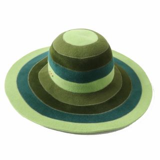 ボルサリーノ(Borsalino)の【ドンドン見直し】極美品◎正規品 伊製 ボルサリーノ アレッサンドリア レディース ラビット100％ 帽子／女優帽 グリーン系 マルチ 58(ハット)