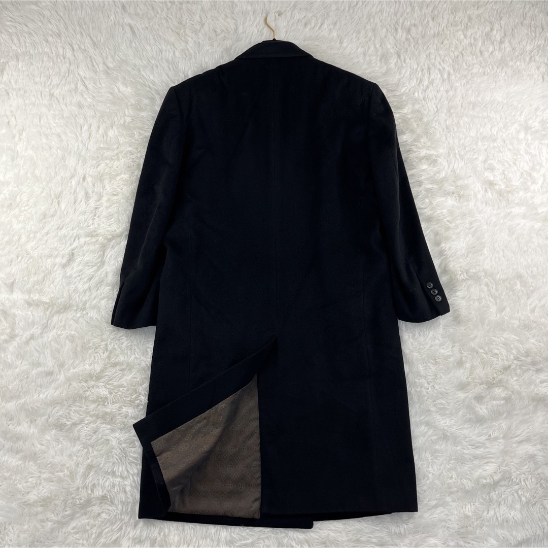LANVIN(ランバン)の美品✨ランバン　カシミヤ50% ウール　ダブルロングコート　メンズ　ブラック メンズのジャケット/アウター(チェスターコート)の商品写真