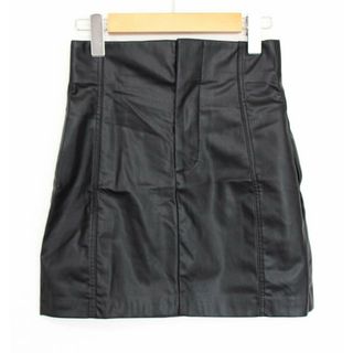 ザラ(ZARA)の【新入荷】新品 未使用品●ZARA/ザラ●フェイクレザーミニスカート/膝上丈 ブラック/黒 レディース XS 春夏秋冬 923042(その他)