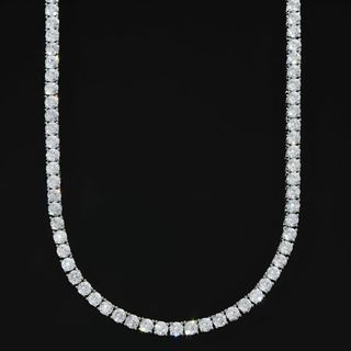 テニスネックレス テニスチェーン 幅5mmストーン【45cm / 50cm】 ホワイトゴールド TENNIS NECKLACE CZダイヤ（キュービック・ジルコニア） Kronic(ネックレス)