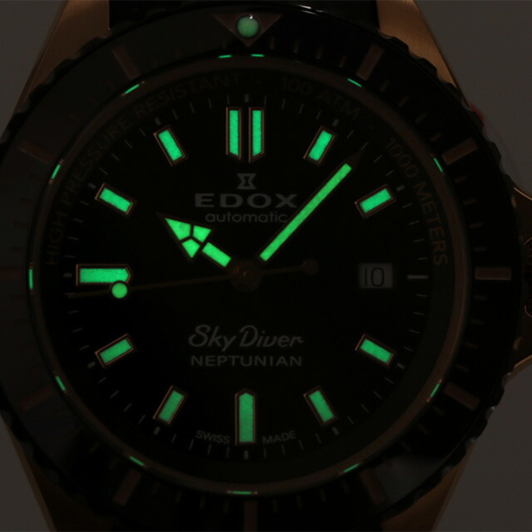 EDOX(エドックス)の【新品】エドックス EDOX 腕時計 メンズ 80120-37RNNCA-NIR スカイダイバー ネプチュニアン オートマティック 自動巻き ブラックxブラック アナログ表示 メンズの時計(腕時計(アナログ))の商品写真