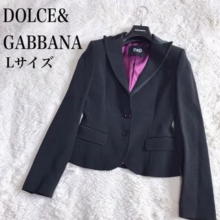 美品 DOLCE&GABBANA タキシード 重ね襟 テーラードジャケット 黒