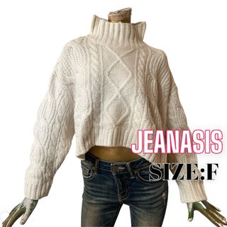 ジーナシス(JEANASIS)のJEANASIS ♥ お洒落 ハイネック ケーブル ショート 柔らかニット(ニット/セーター)