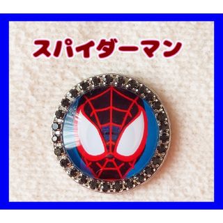 ブラックスパイダーマン★ゴルフマーカー★キラキラ(その他)