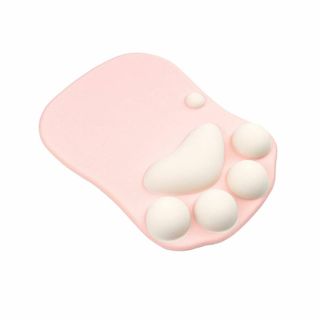 【色: ピンク+ホワイト】TagLee (長い27 cm)マウスパッド 肉球 猫(PC周辺機器)