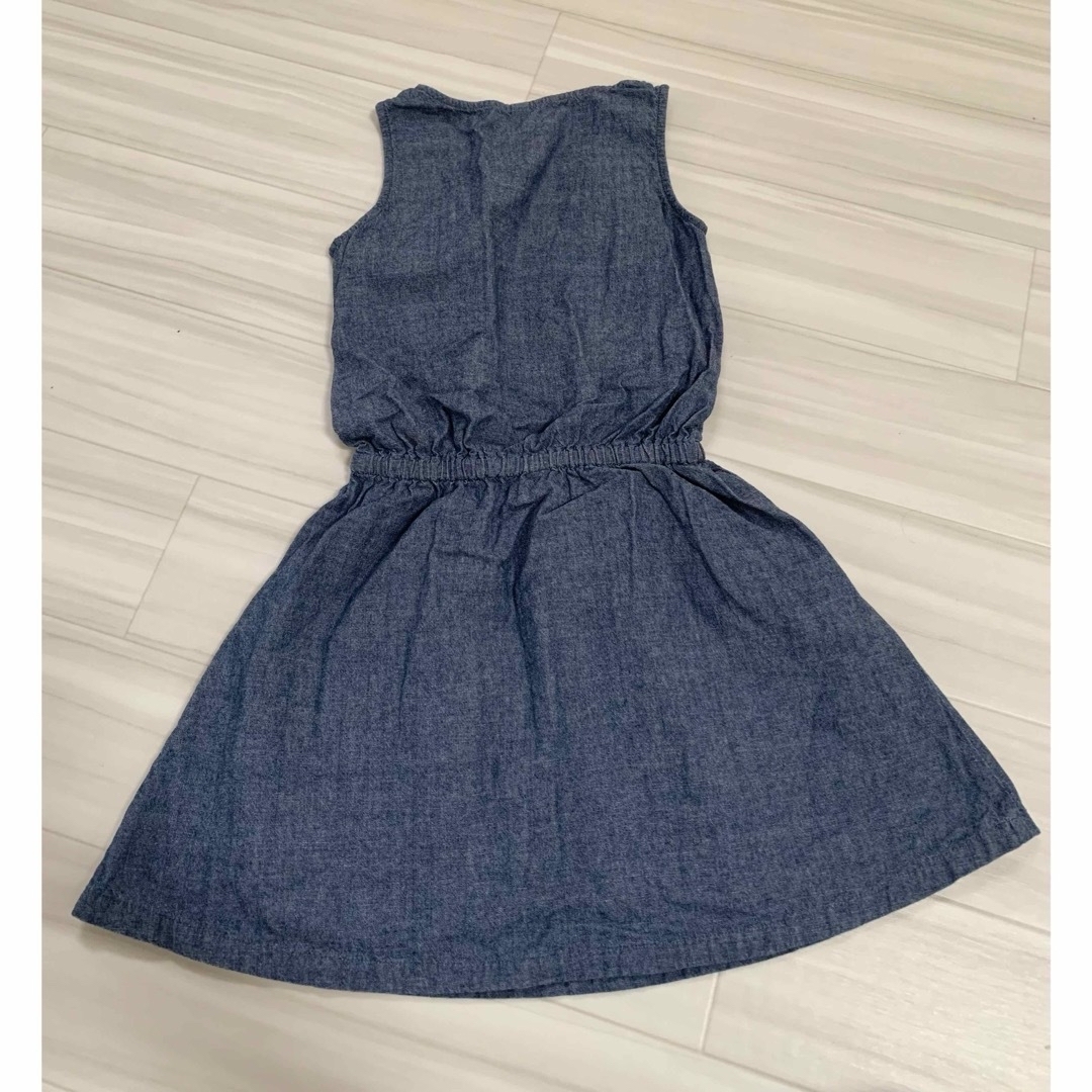 UNIQLO(ユニクロ)の新品✼キッズUNIQLOデニムノースリーブワンピ110cm キッズ/ベビー/マタニティのキッズ服女の子用(90cm~)(ワンピース)の商品写真