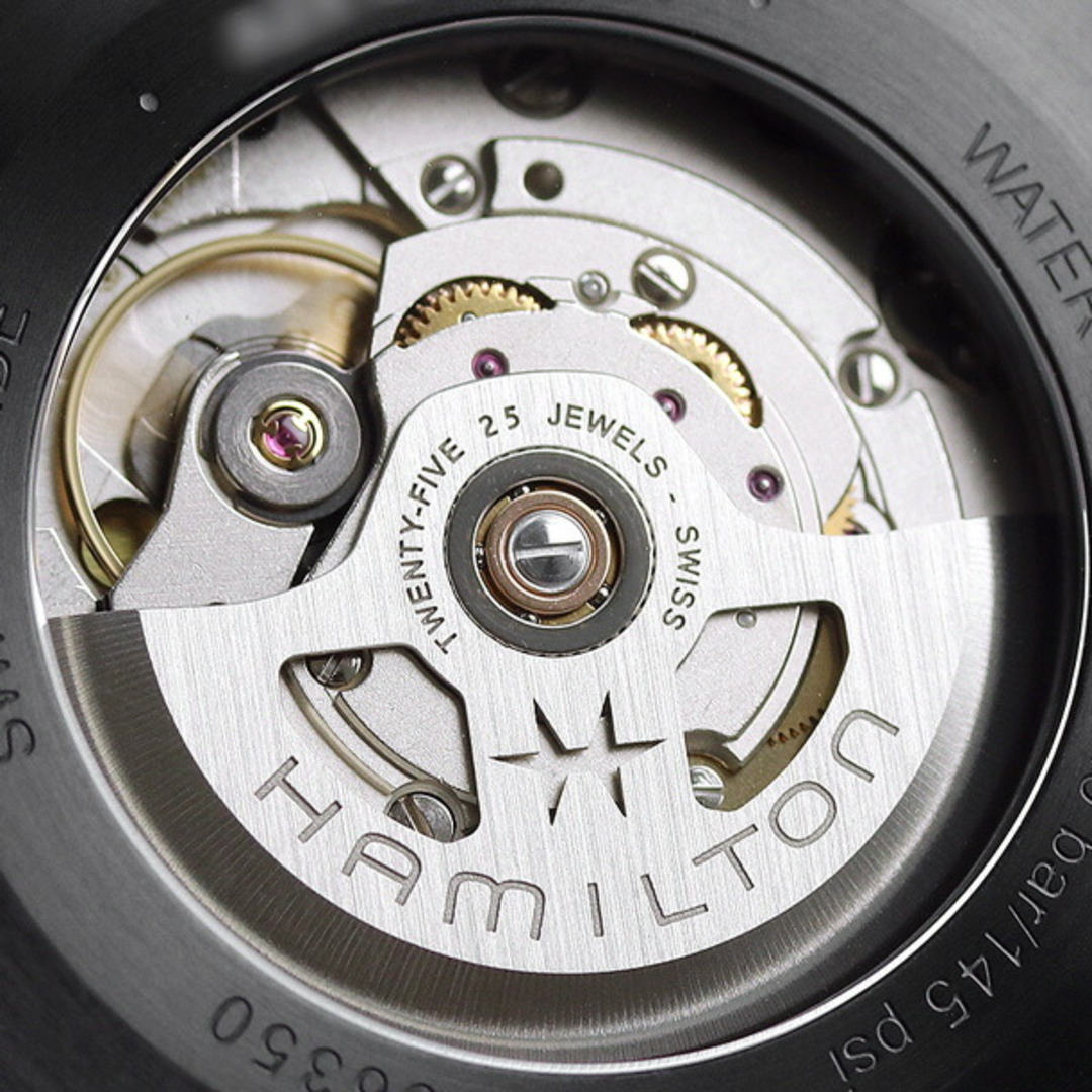 Hamilton(ハミルトン)の【新品】ハミルトン HAMILTON 腕時計 メンズ H76635730 カーキ アビエーション コンバーター オート 42mm 自動巻き（H-10/手巻き付） ブラックxブラック アナログ表示 メンズの時計(腕時計(アナログ))の商品写真