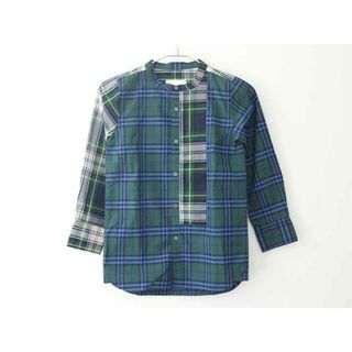 バーバリー(BURBERRY)の【春物 新入荷!】新品 未使用品†バーバリー/BURBERRY†135cm(8Y) 長袖シャツ 緑×青 子供服 キッズ kids 女の子 春秋 tops 923042(シャツ/カットソー)