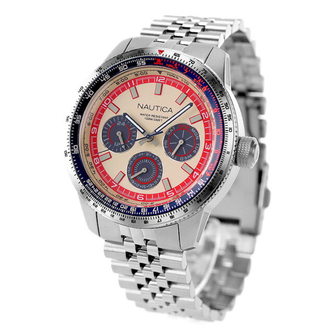 NAUTICA(ノーティカ)の【新品】ノーティカ NAUTICA 腕時計 メンズ NAPP39S27 ピアー39 クオーツ（日本製） ベージュxシルバー アナログ表示 メンズの時計(腕時計(アナログ))の商品写真