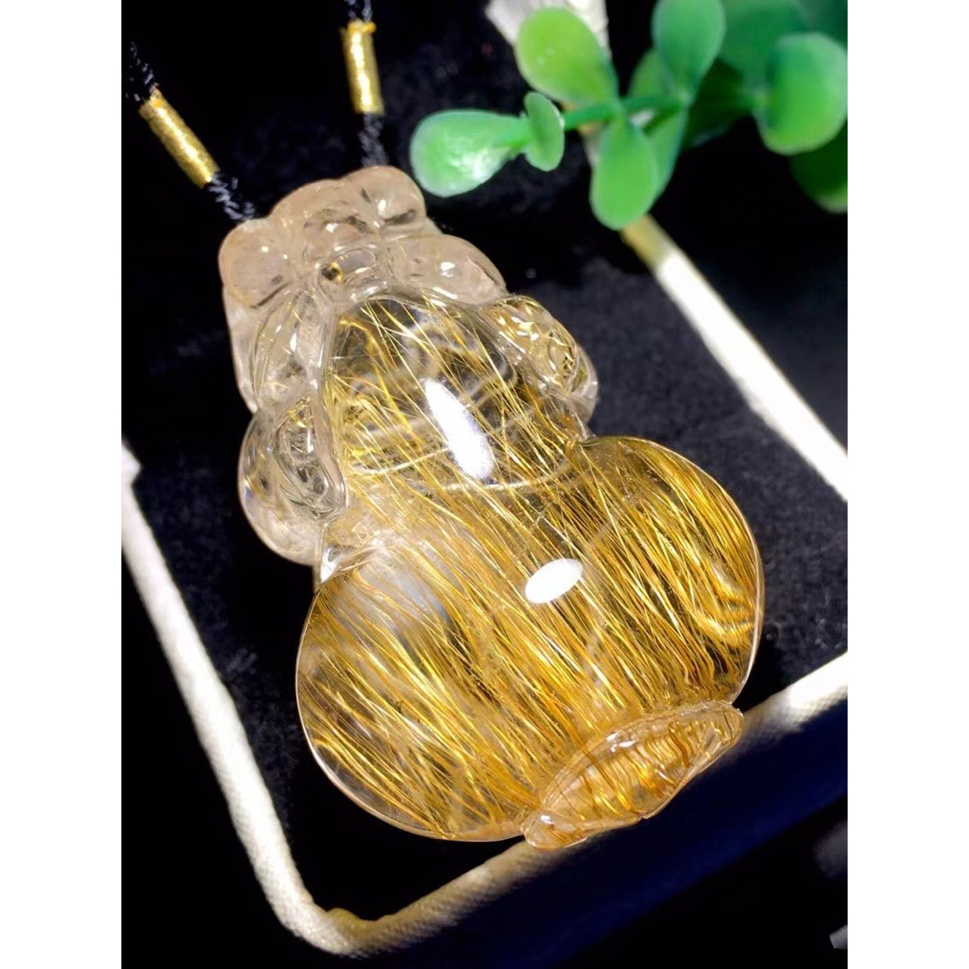 ⭐︎【天然】ゴールド ルチル クオーツ ネックレス 48g ⭐︎【天然】ゴールド ルチル クオーツ ネックレス 48g