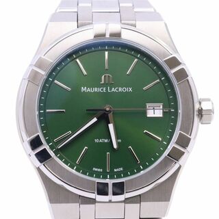 【美品】モーリスラクロア アイコン クォーツ 40mm クォーツ メンズ 腕時計 グリーン文字盤 AI1108-SS002-630-1
