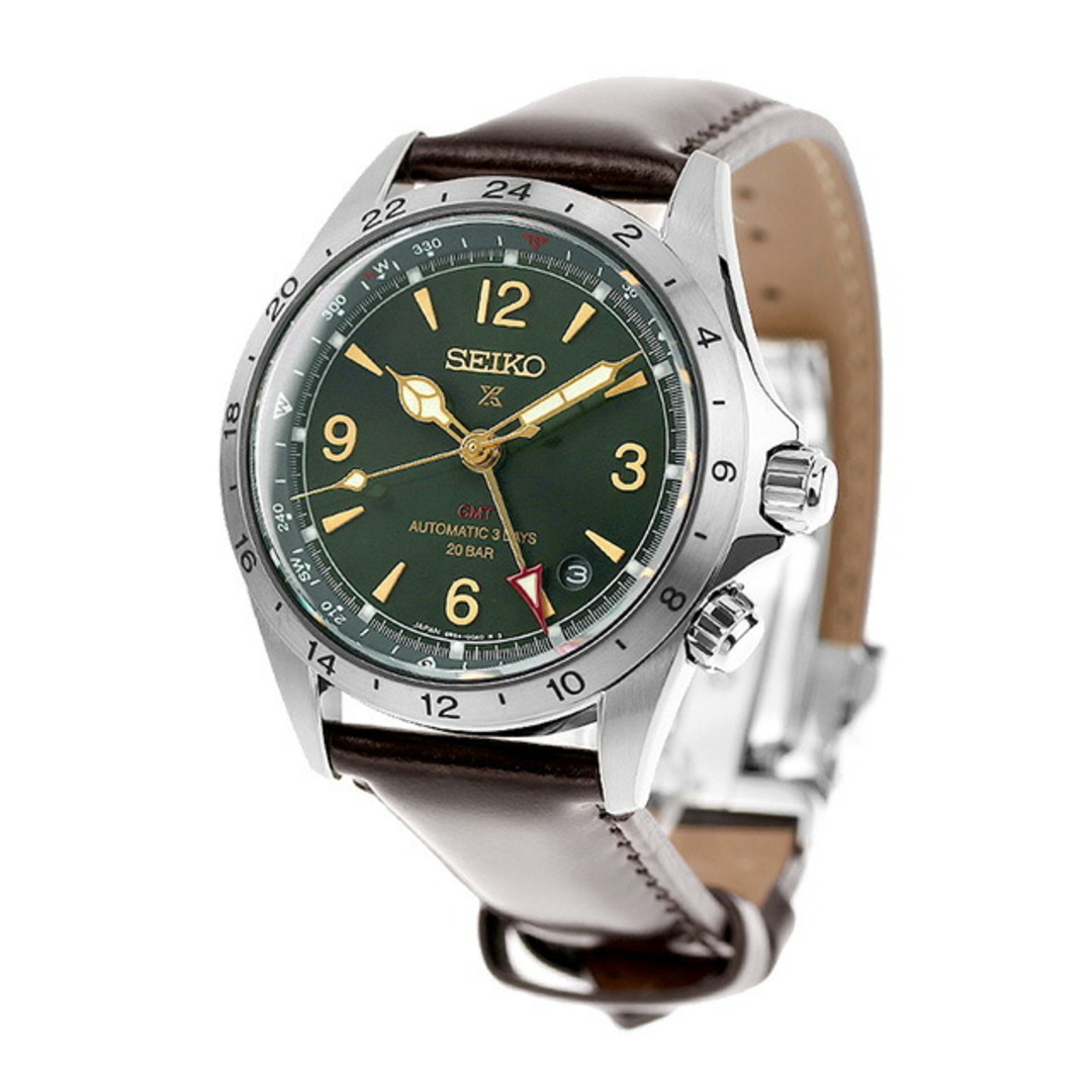 SEIKO(セイコー)の【新品】セイコー SEIKO PROSPEX 腕時計 メンズ SBEJ005 プロスペックス アルピニスト メカニカル GMT レギュラーモデル 自動巻き グリーンxブラック アナログ表示 メンズの時計(腕時計(アナログ))の商品写真