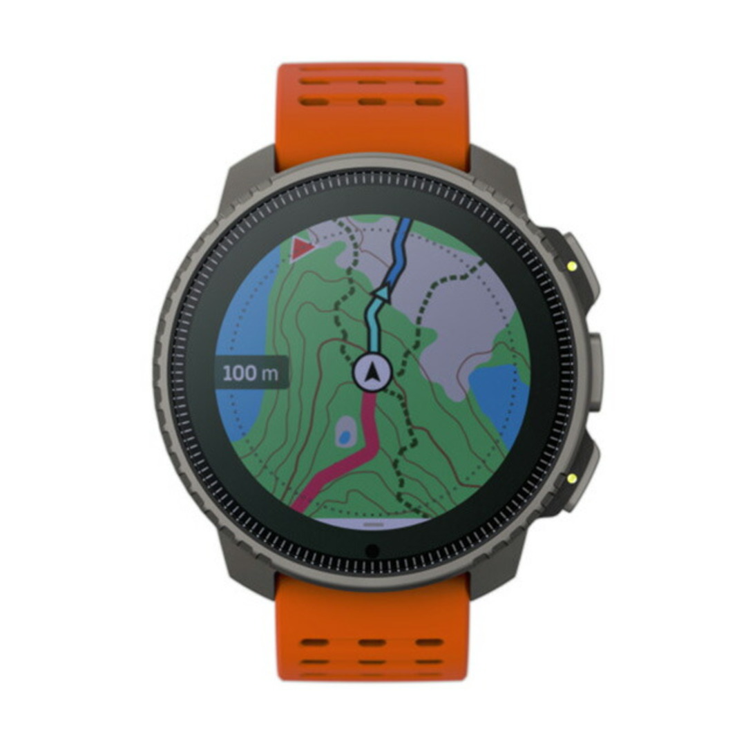 SUUNTO(スント)の【新品】スント SUUNTO 腕時計 メンズ SS050861000 バーティカル チタニウム ソーラー キャニオン 充電式クオーツ（ソーラー併用） 液晶xオレンジ デジタル表示 メンズの時計(腕時計(アナログ))の商品写真