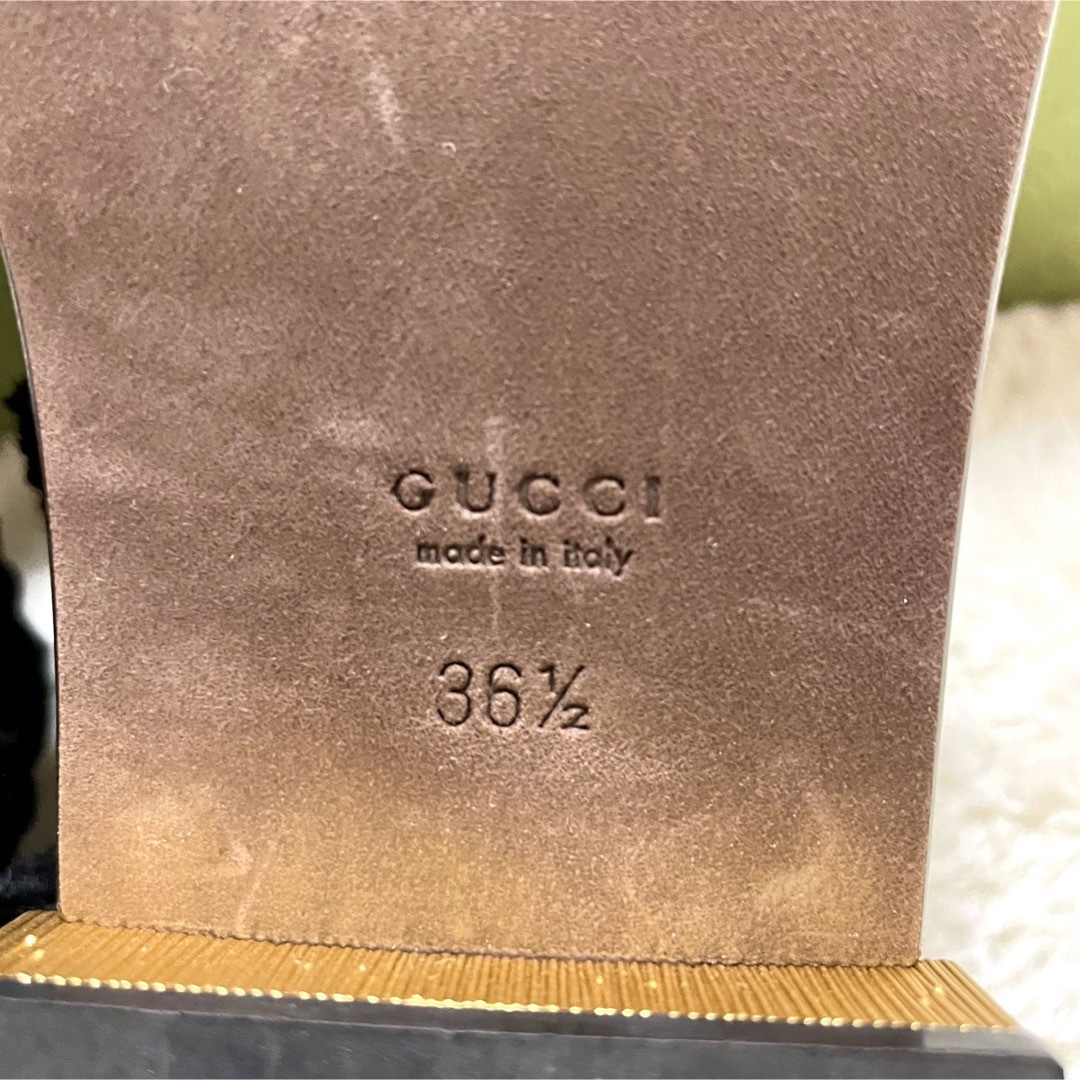 Gucci(グッチ)の箱付属品付き GUCCI グッチ メタルヒール ボア サンダル ベルクロ レディースの靴/シューズ(サンダル)の商品写真