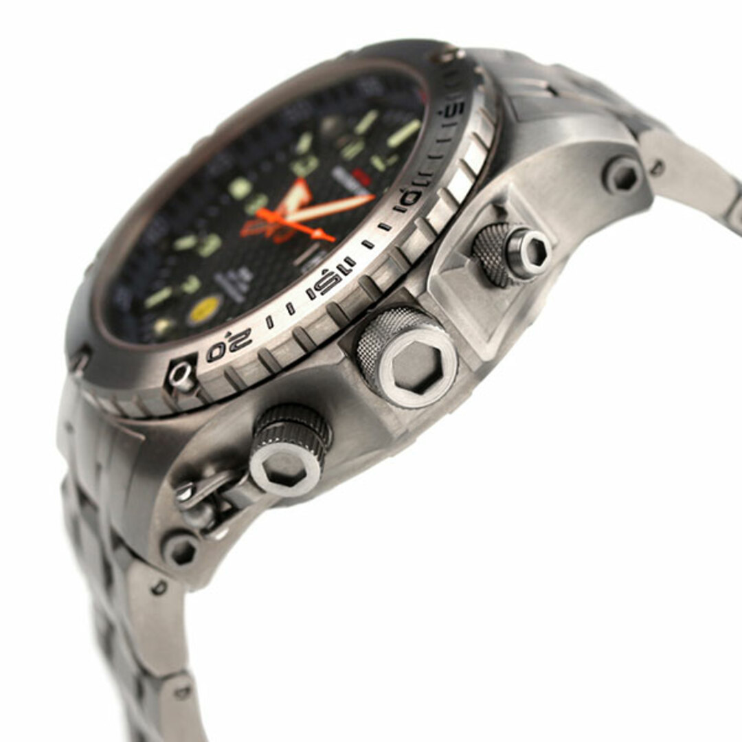 M(エム)の【新品】エム MTM 腕時計 メンズ VUL-TSL-BKCB-MBTI ティー エム ヴァルチャー 充電式クオーツ（Ronda 509） ブラックxシルバー アナログ表示 メンズの時計(腕時計(アナログ))の商品写真
