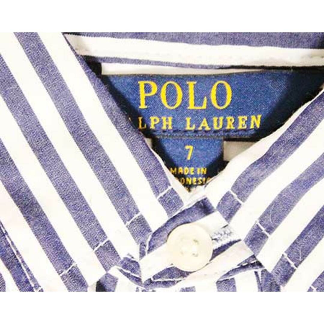 Ralph Lauren(ラルフローレン)の【春物 新入荷!】〓ラルフローレン/Ralph Lauren〓130cm(7) 長袖ワンピース ホワイト×ネイビー 【中古】 子供服 キッズ kids 女の子 春 onepi 204042 キッズ/ベビー/マタニティのキッズ服女の子用(90cm~)(ワンピース)の商品写真