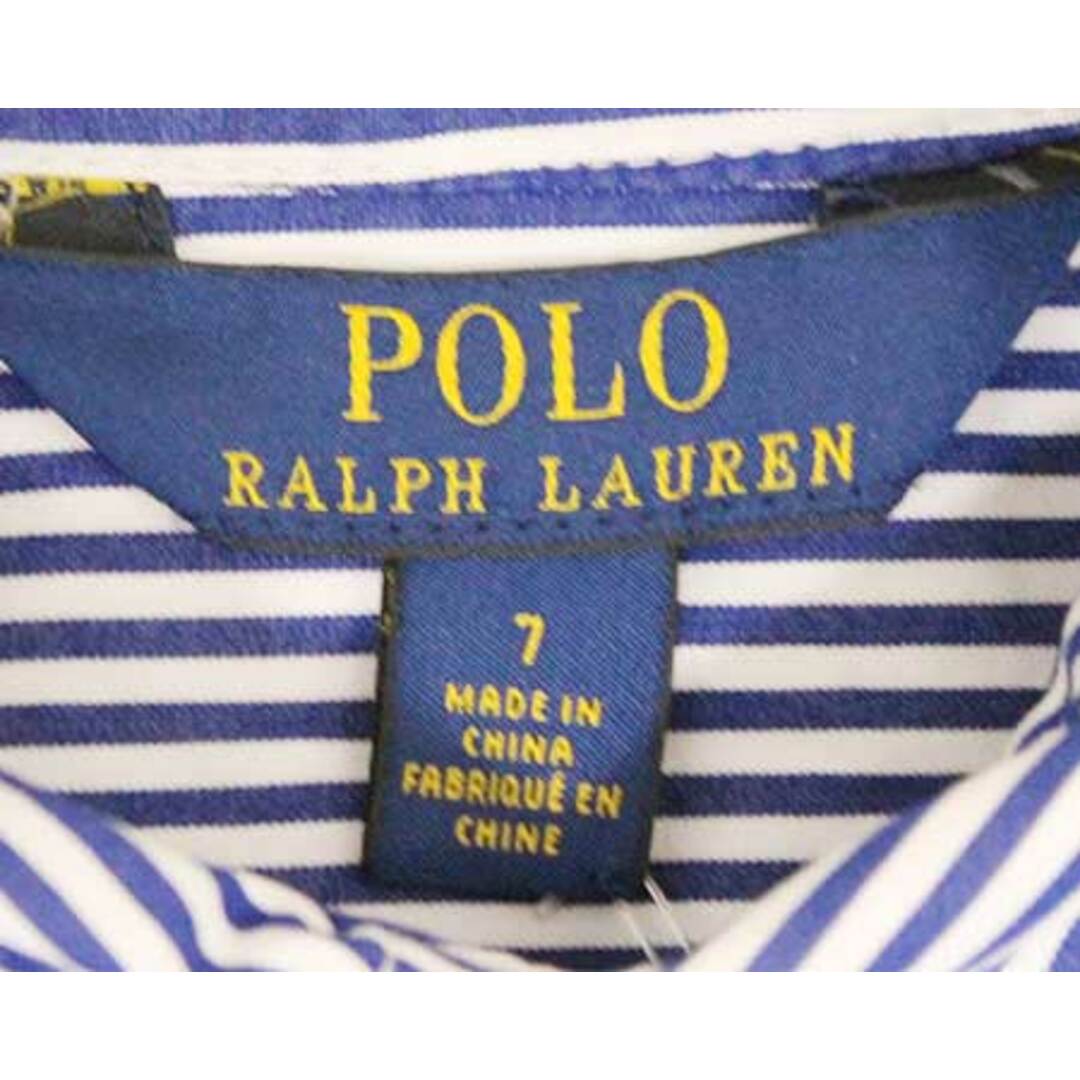 Ralph Lauren(ラルフローレン)の【春物 新入荷!】〓ラルフローレン/Ralph Lauren〓130cm(7) 長袖ワンピース ホワイト×ネイビー 【中古】 子供服 キッズ kids 女の子 春 onepi 204042 キッズ/ベビー/マタニティのキッズ服女の子用(90cm~)(ワンピース)の商品写真