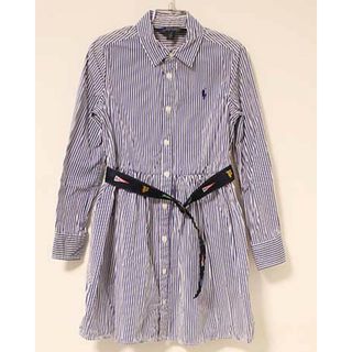 ラルフローレン(Ralph Lauren)の【春物 新入荷!】〓ラルフローレン/Ralph Lauren〓130cm(7) 長袖ワンピース ホワイト×ネイビー 【中古】 子供服 キッズ kids 女の子 春 onepi 204042(ワンピース)