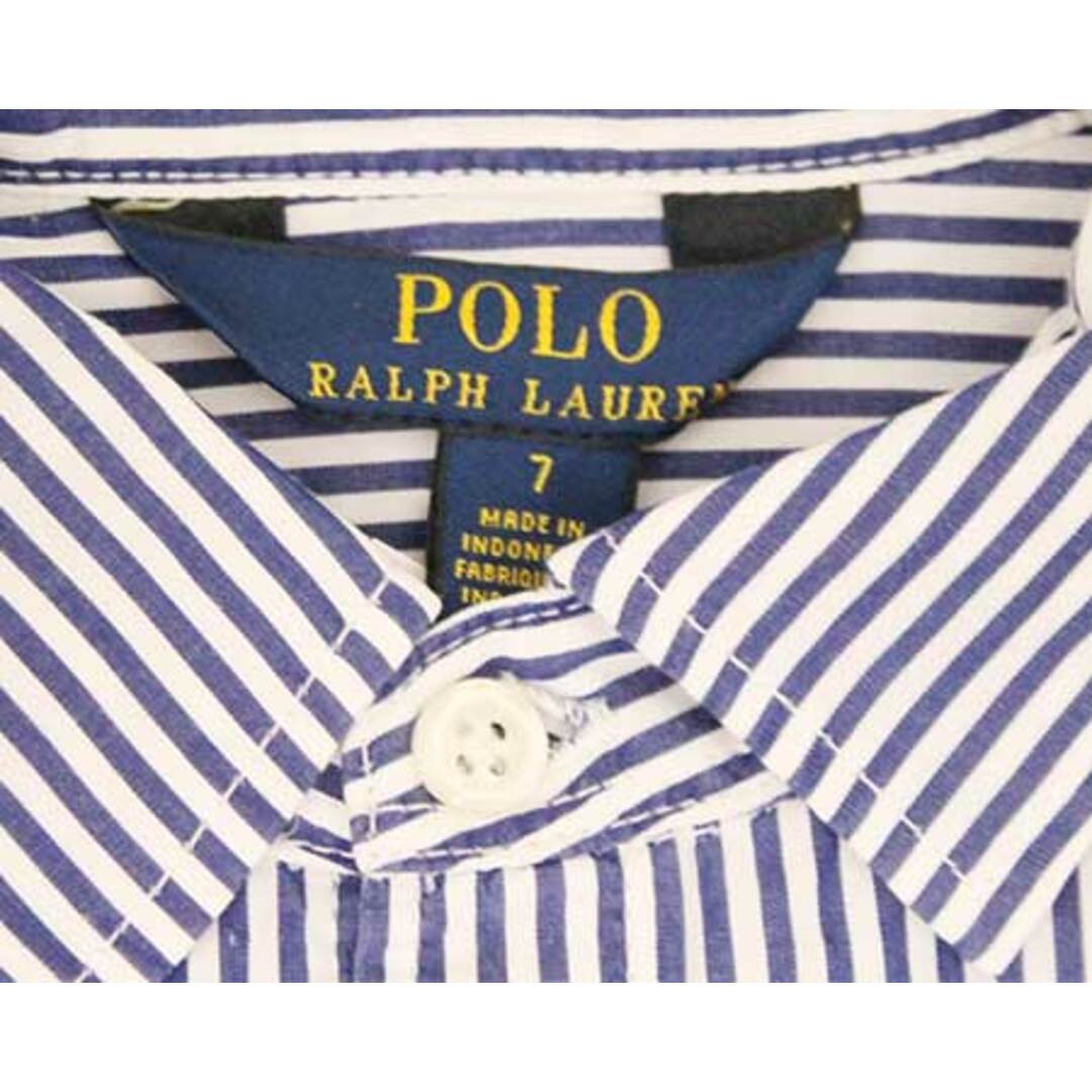 Ralph Lauren(ラルフローレン)の【春物 新入荷!】〓ラルフローレン/Ralph Lauren〓130cm(7) 長袖ワンピース ホワイト×ネイビー 【中古】 子供服 キッズ kids 女の子 春 onepi 204042 キッズ/ベビー/マタニティのキッズ服女の子用(90cm~)(ワンピース)の商品写真