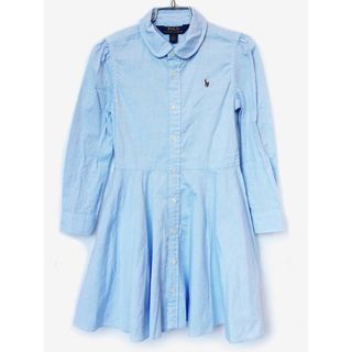 ラルフローレン(Ralph Lauren)の【春物 新入荷!】[ラルフローレン/Ralph Lauren]120cm 長袖シャツワンピース ブルー【中古】子供服 キッズ kids 女の子 春 onepi 104042(ワンピース)