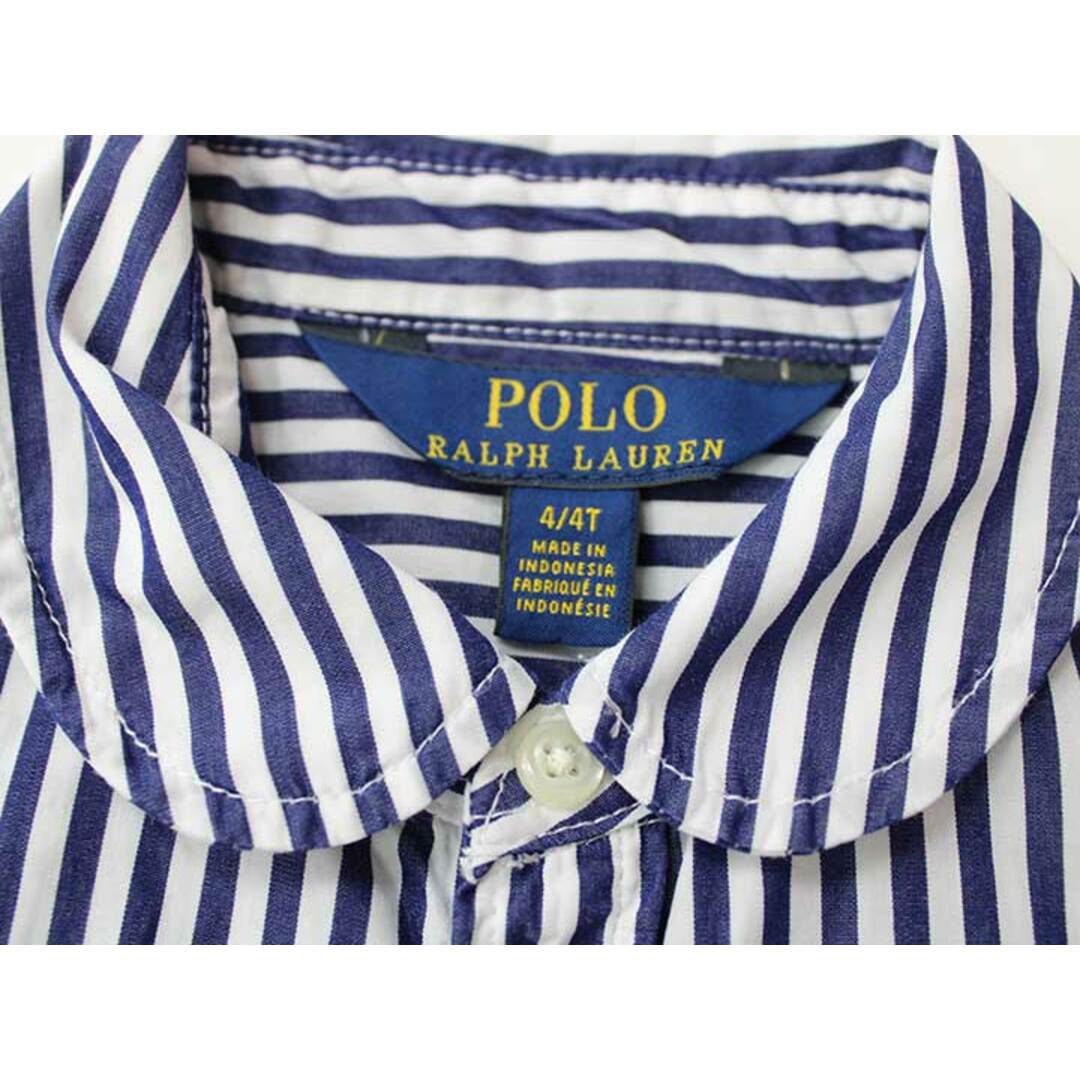 Ralph Lauren(ラルフローレン)の【春物 新入荷!】▽ラルフローレン/Ralph Lauren▽110cm 長袖ワンピース 白×紺【中古】子供服 キッズ kids 女の子 春 onepi 033042 キッズ/ベビー/マタニティのキッズ服女の子用(90cm~)(ワンピース)の商品写真